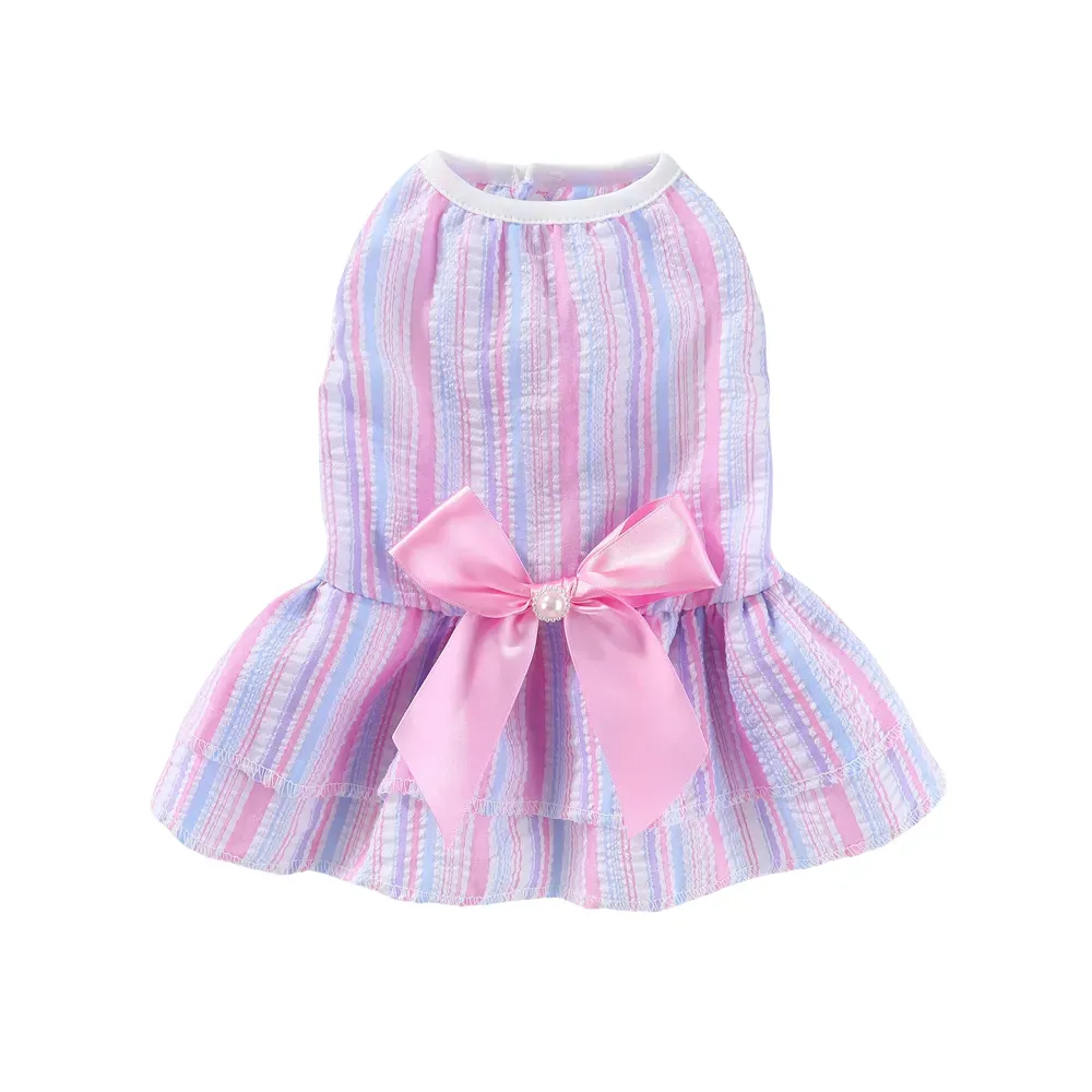 vertical stripe pet skirt pet dress for summer
