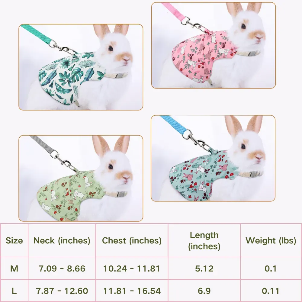 Comfortable bunny harness and leash set, perfect for outdoor walks.