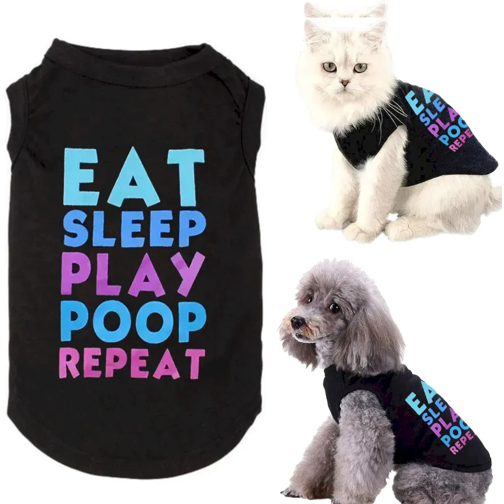 letter print dog shirt