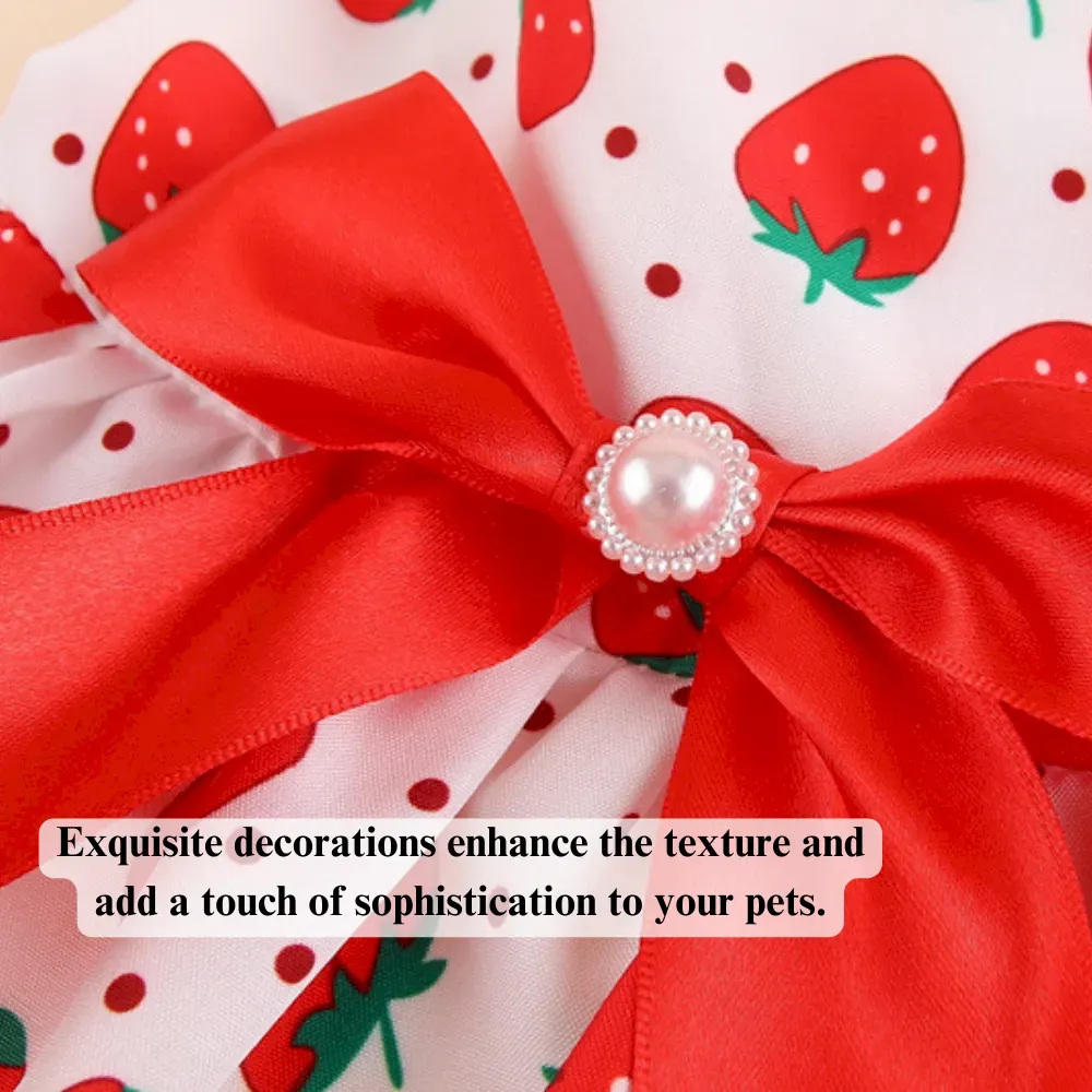 strawberry pet clothes cartoon dog dress