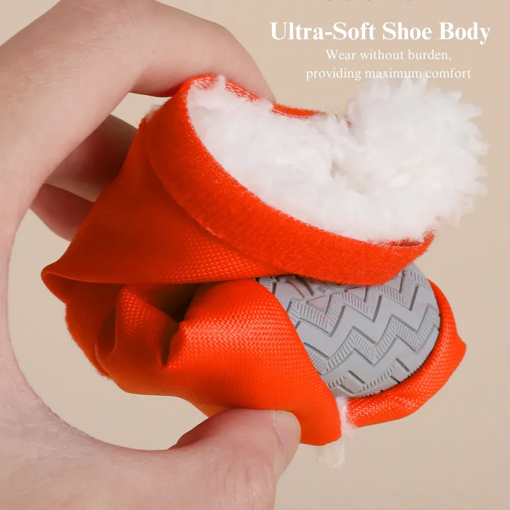 Warm Cotton Pet Booties with Waterproof and Non-Slip Design