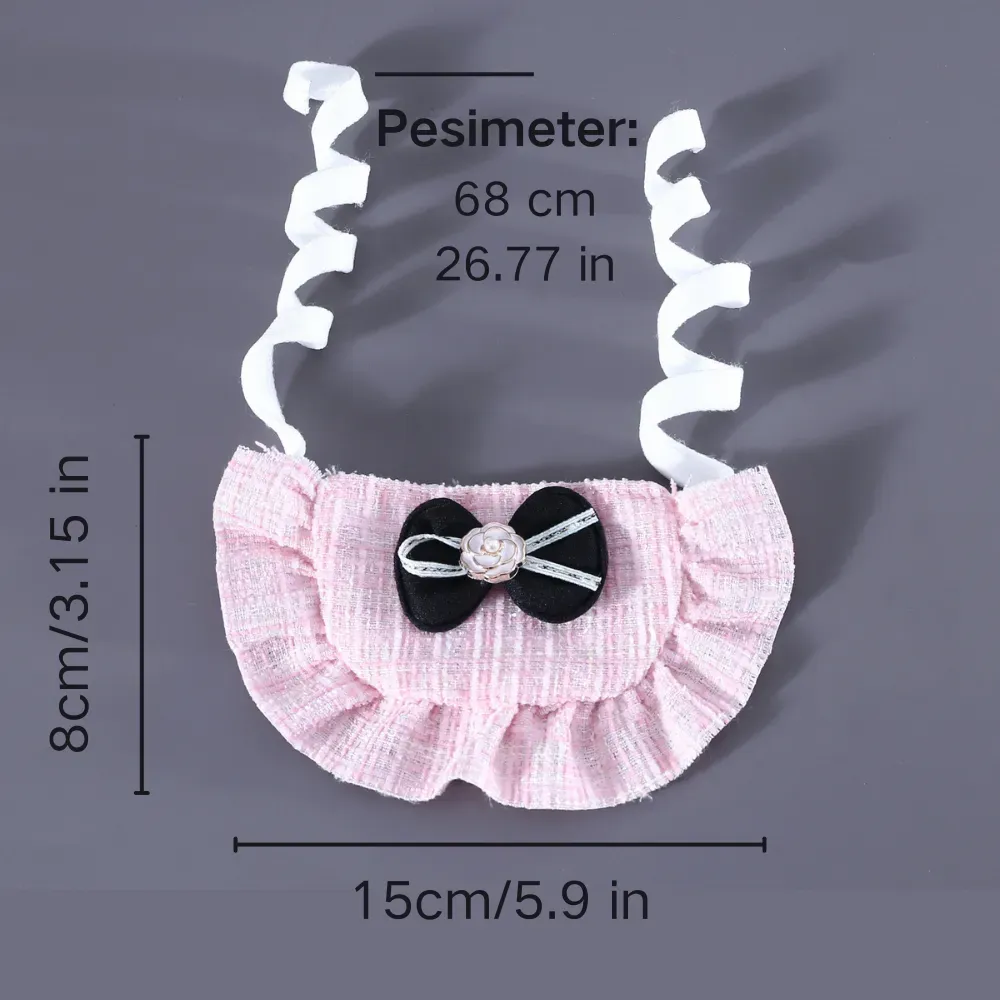 Retailers can offer a fashionable and functional holiday outfit for pets, combining warmth and style with this knitted bib and beret set, perfect for Christmas festivities.
