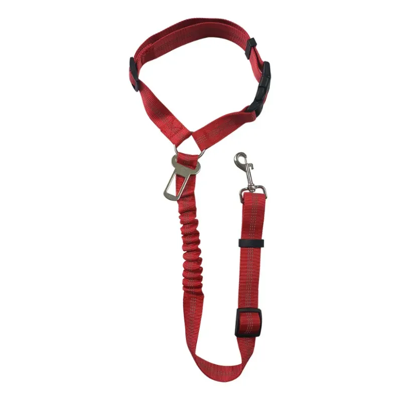 Car Safety Leash for Dogs with Elastic and Adjustable Strap