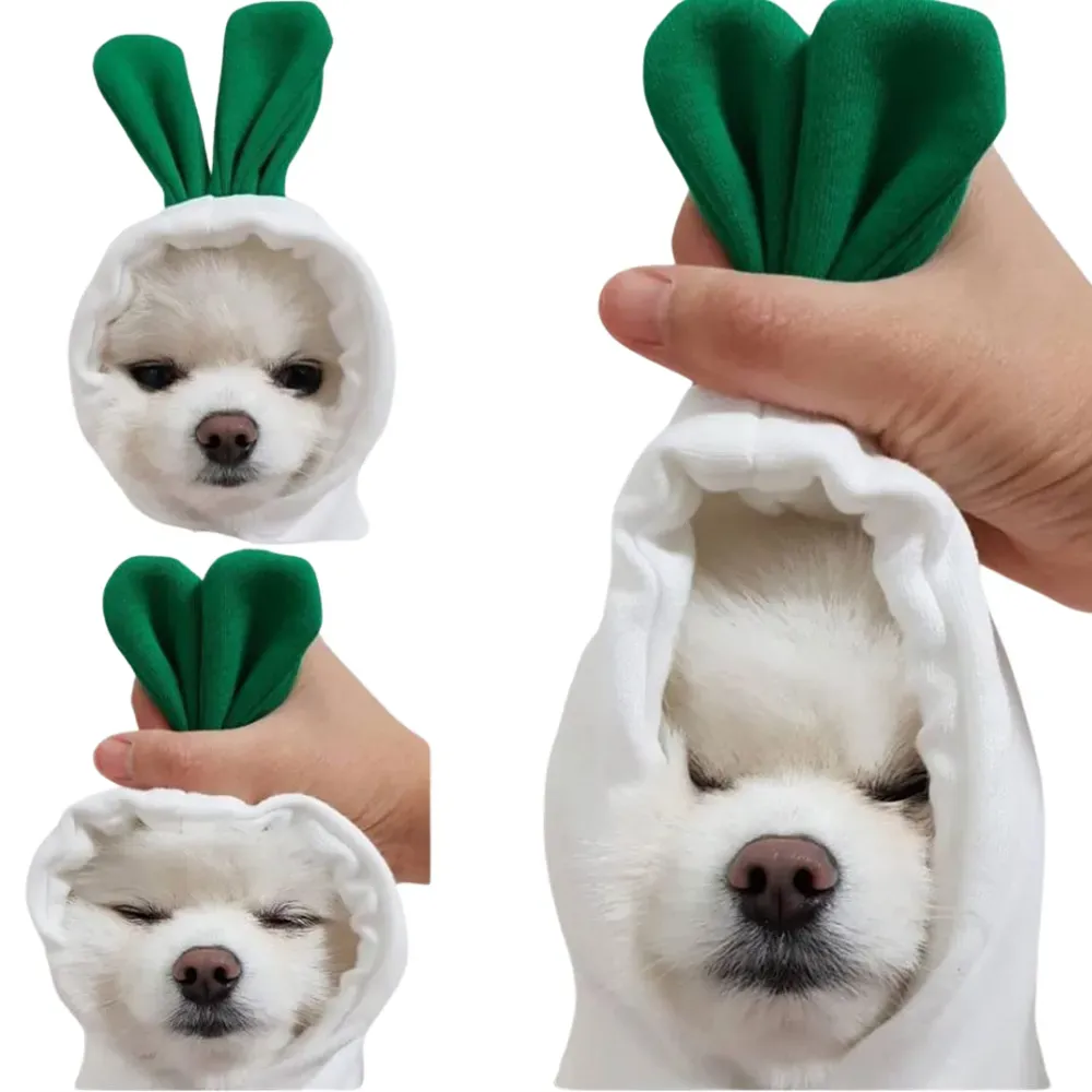 This warm winter dog coat features a cute fruit design, making it both functional and fashionable for small breed pets during the colder months.