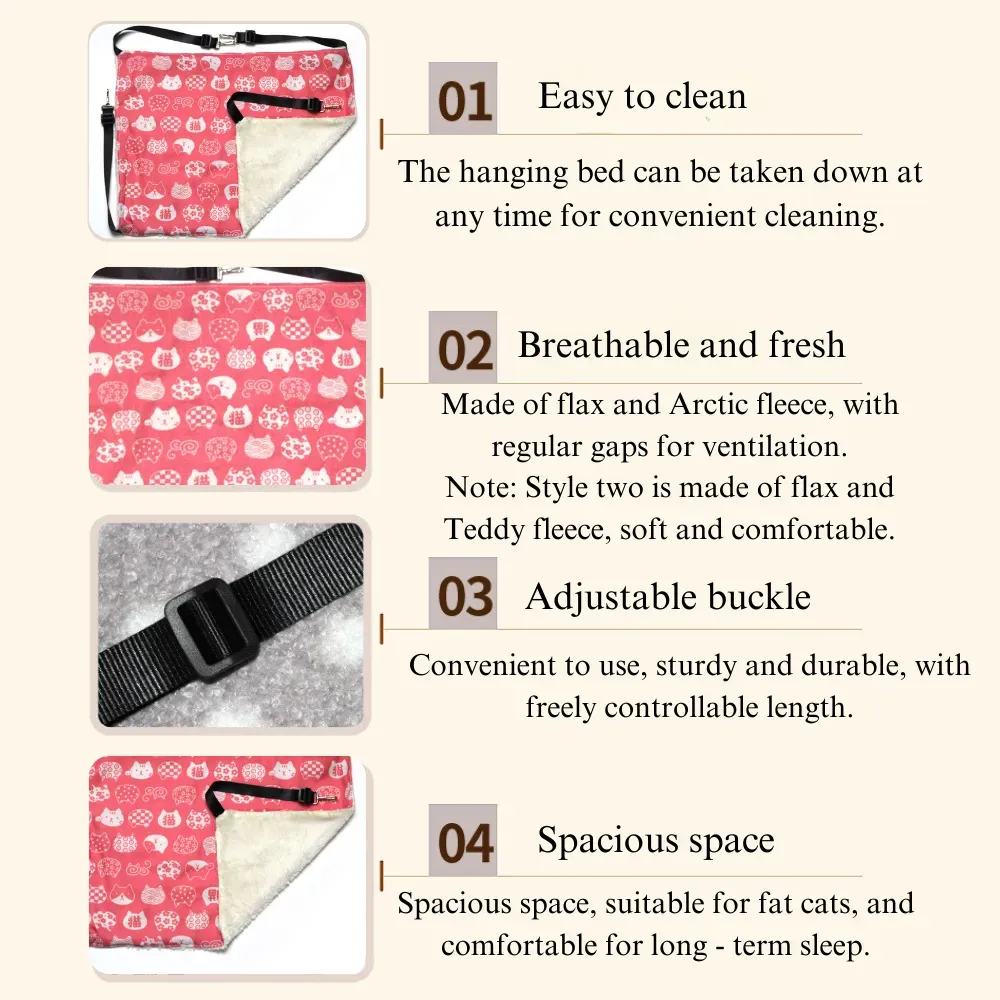 Double Sided Pink Cat Hammock Double Sided Pink Cat Hammock for Winter