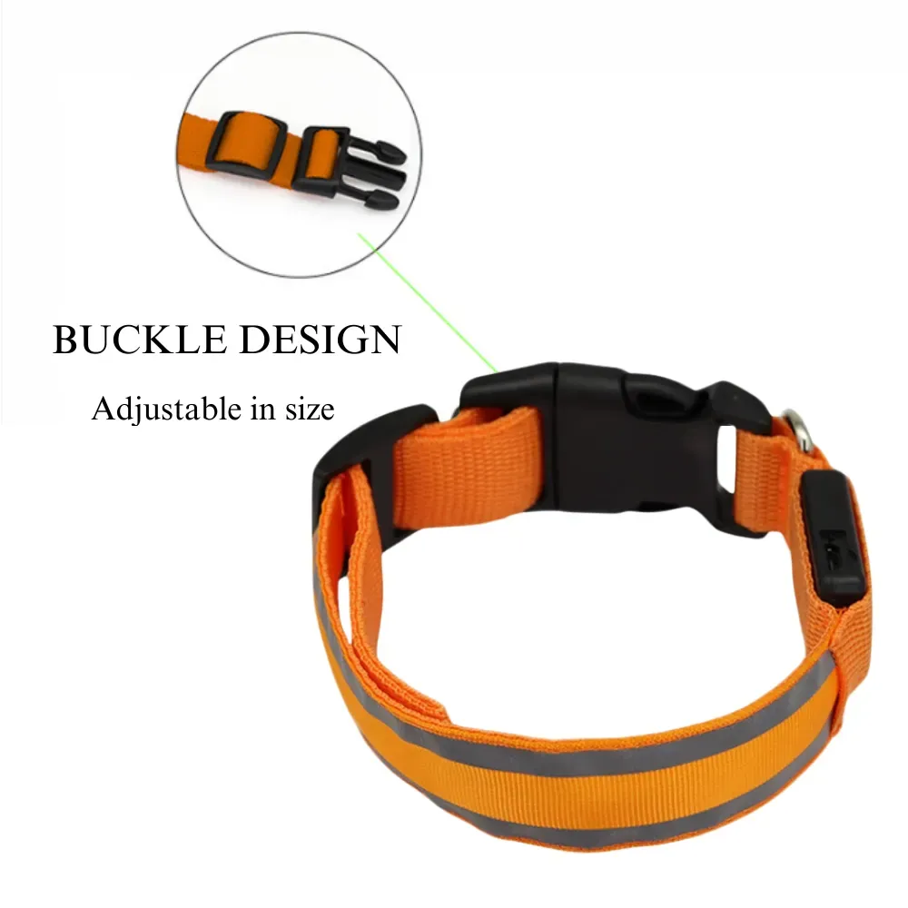 Night Safe USB Rechargeable Reflective LED Dog Collar