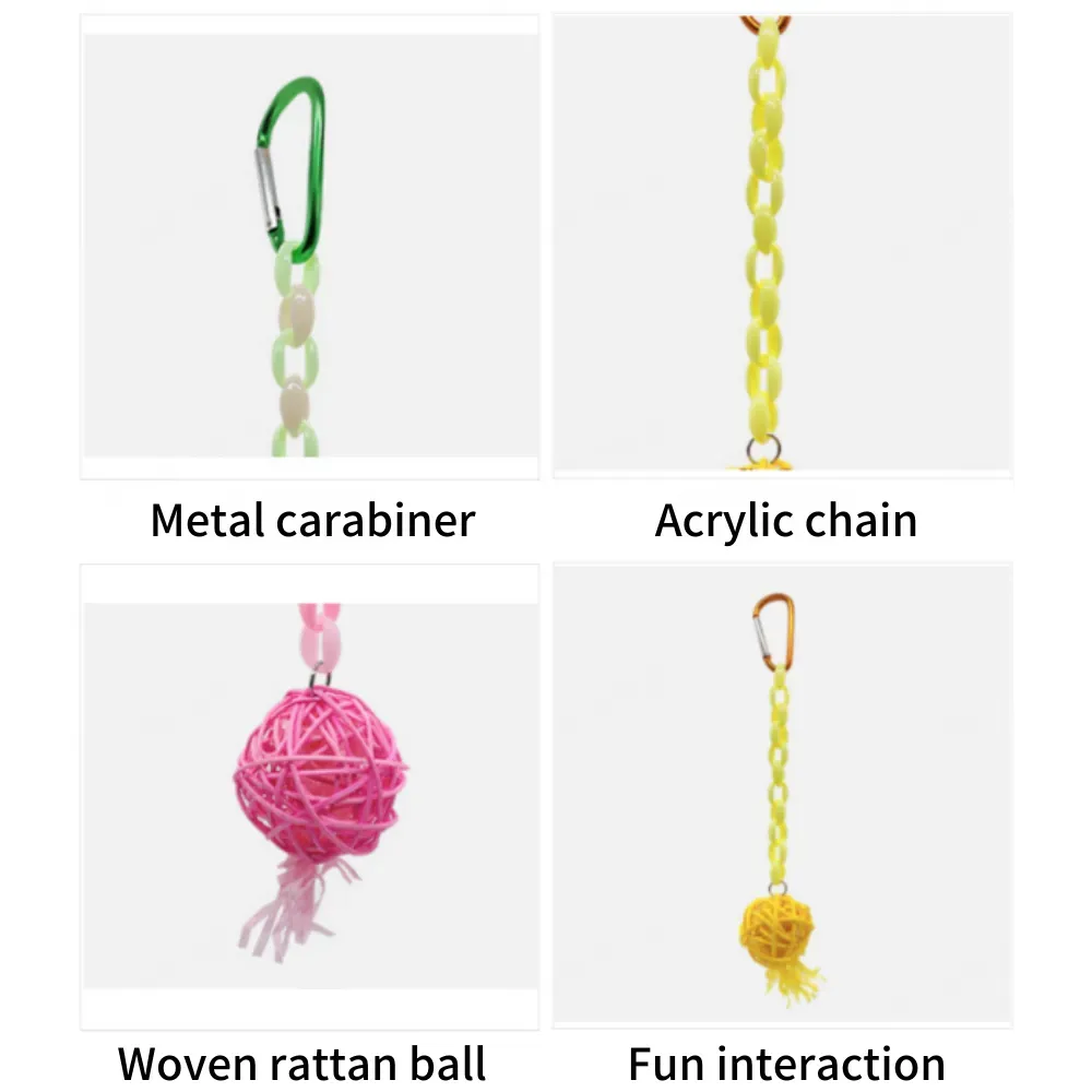 Colorful Rattan Ball Bird Chew Toy