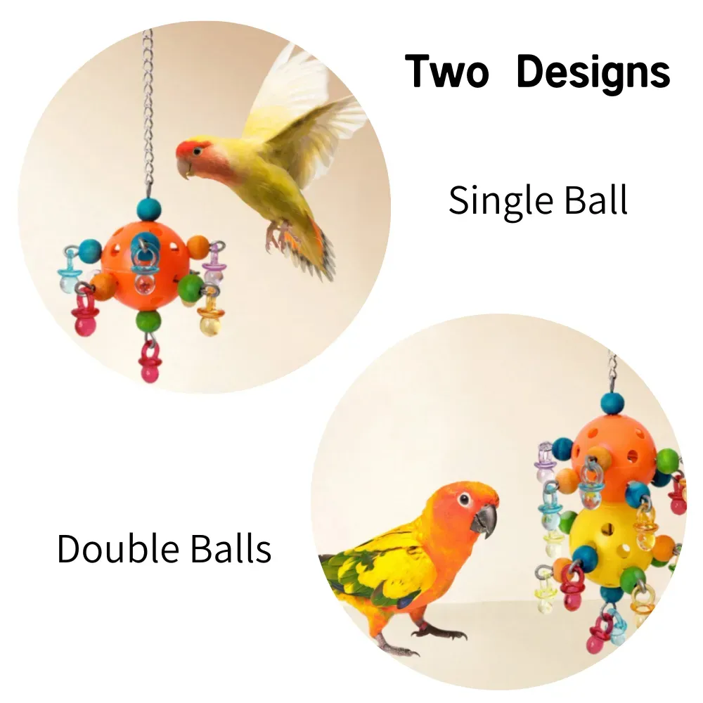 Plastic Hollow Bird Cage Hanging Bird Toy For Medium And Small Birds, Entertainment Stress Relief Chewing Toy Suitable For Birdcage Toys Features Hanging Ball Bird Toy Suitable for Birdcage