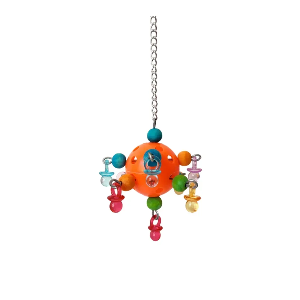 Plastic Hollow Bird Cage Hanging Bird Toy For Medium And Small Birds, Entertainment Stress Relief Chewing Toy Suitable For Birdcage Toys Single Ball Hanging Ball Bird Toy Suitable for Birdcage