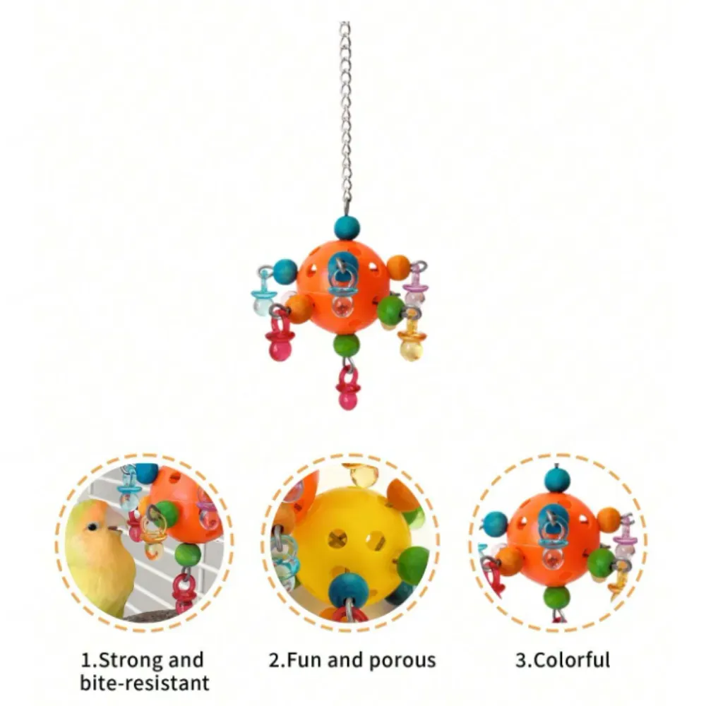 Plastic Hollow Bird Cage Hanging Bird Toy For Medium And Small Birds, Entertainment Stress Relief Chewing Toy Suitable For Birdcage Toys Details Hanging Ball Bird Toy Suitable for Birdcage
