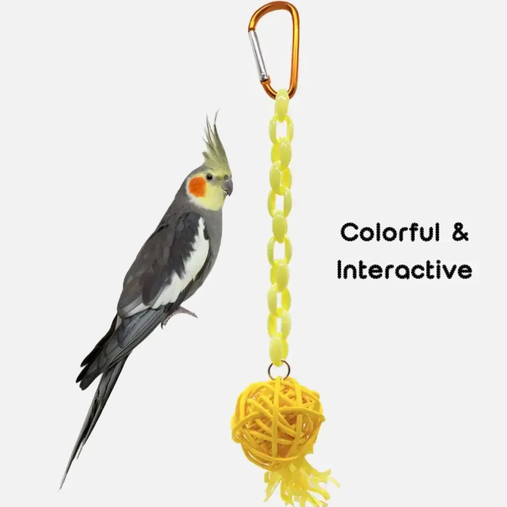 Colorful Rattan Ball Bird Chew Toy