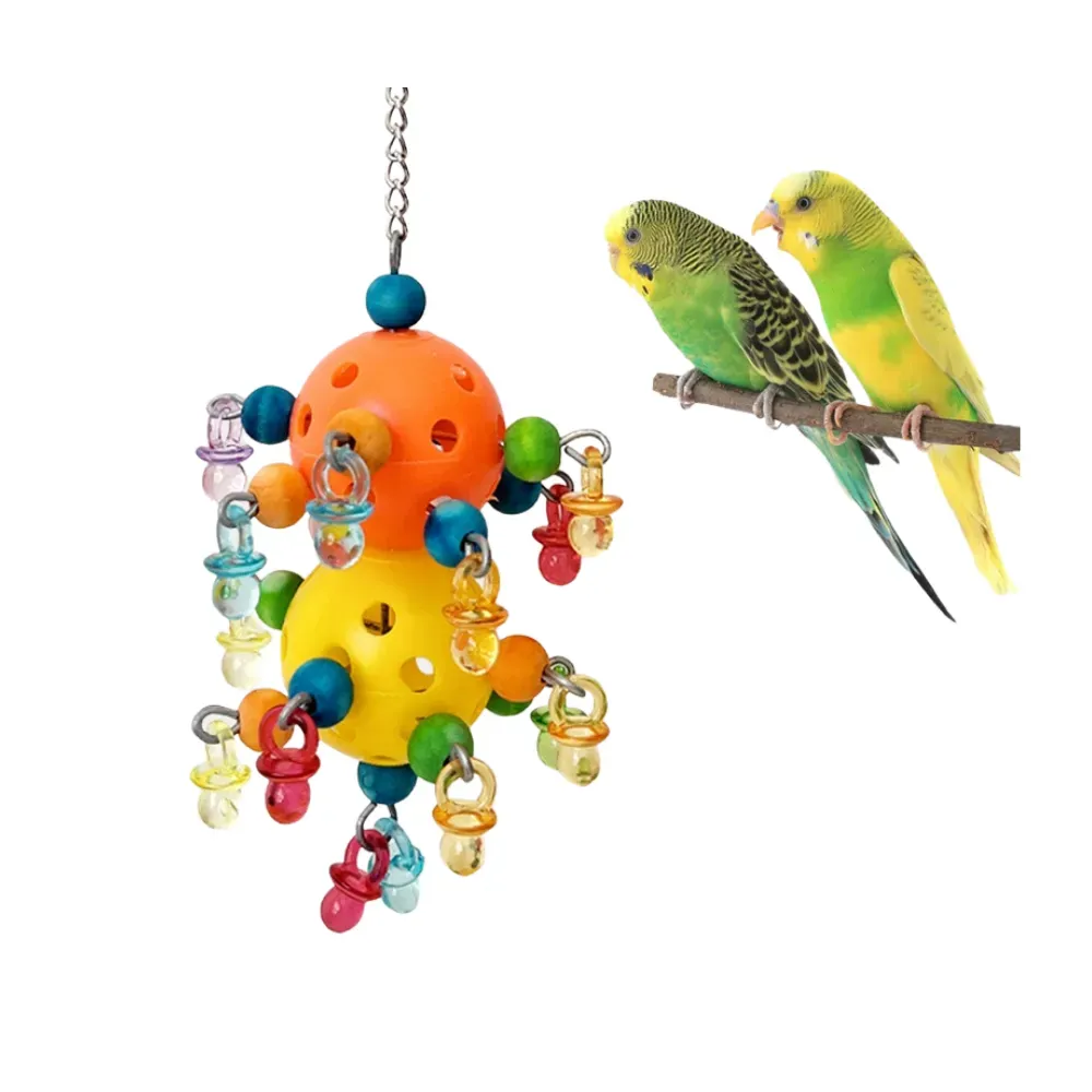 Plastic Hollow Bird Cage Hanging Bird Toy For Medium And Small Birds, Entertainment Stress Relief Chewing Toy Suitable For Birdcage Toys Main Hanging Ball Bird Toy Suitable for Birdcage