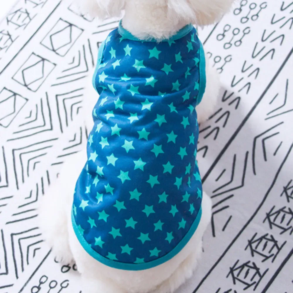 Summer Lightweight Stripe and Star Pet Vest for Dogs (11) With a simple, stylish design and breathable fabric, this vest ensures comfort while being easy to wear and maintain.