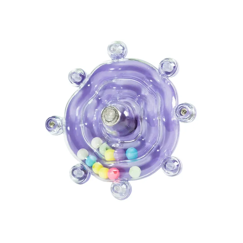 Bird Toy, Bird Bite And Decompression Toy, With Randomly Colored Beads, Multifunctional Hanging Bird Toy, Violet Spinning Bird Toy with Randomly Colored Beads