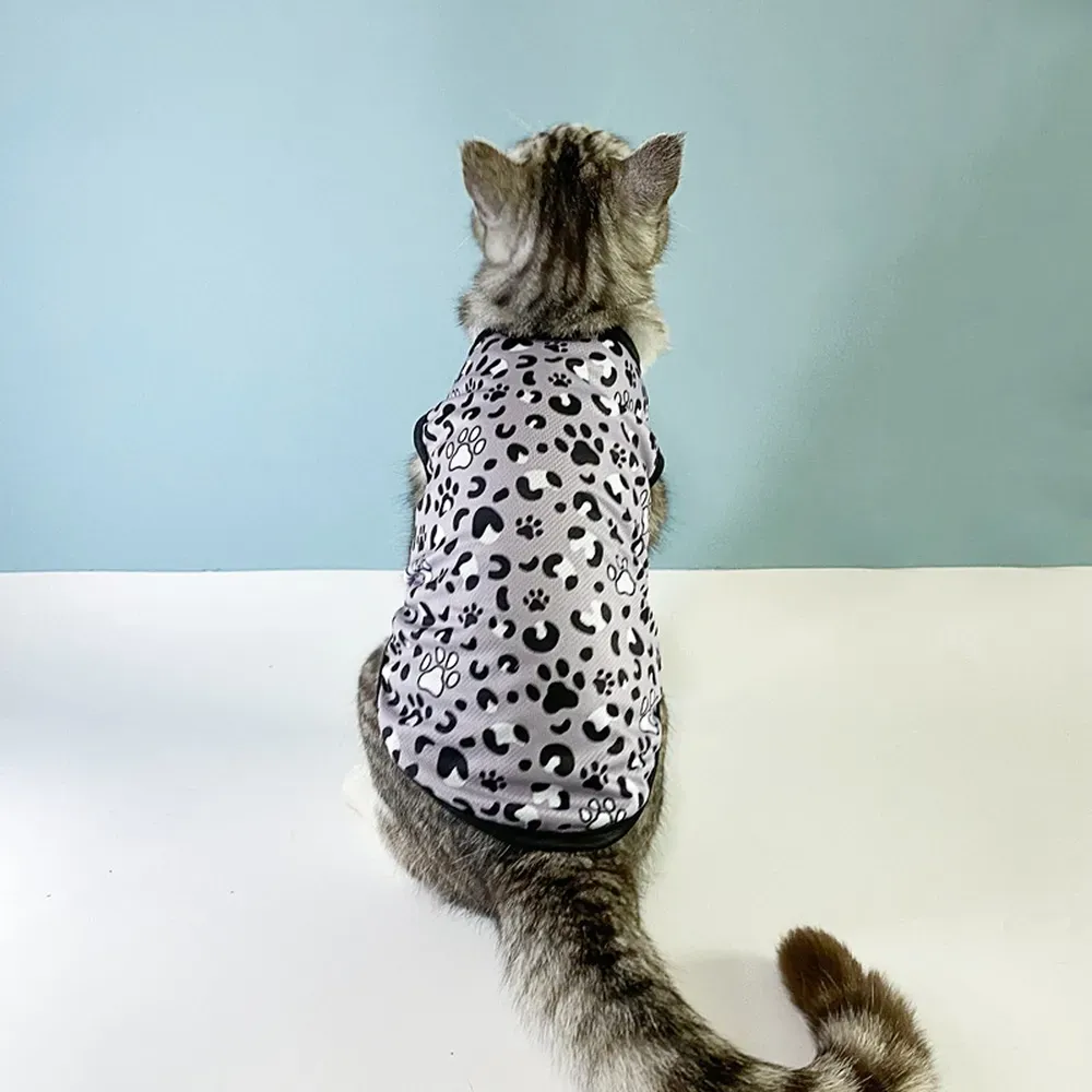 Summer Breathable Leopard Pet Vest for Dogs (9) Soft, breathable fabric keeps pets cool and relaxed in the summer heat.
