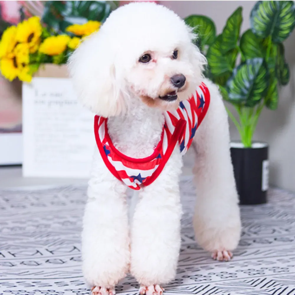 Summer Lightweight Stripe and Star Pet Vest for Dogs (3) Comfortable and stylish design for casual outings and daily wear.