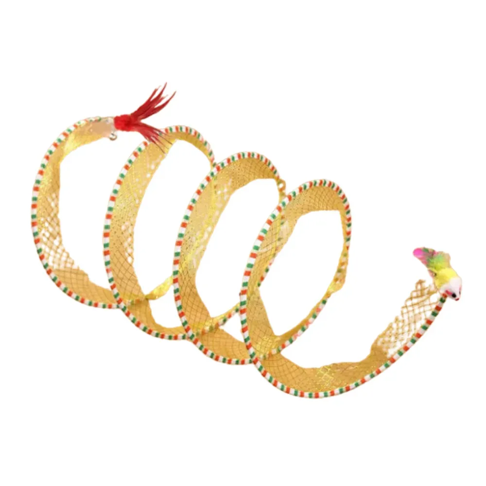 S-Shape Patchwork Design Cat Tunnel Toy