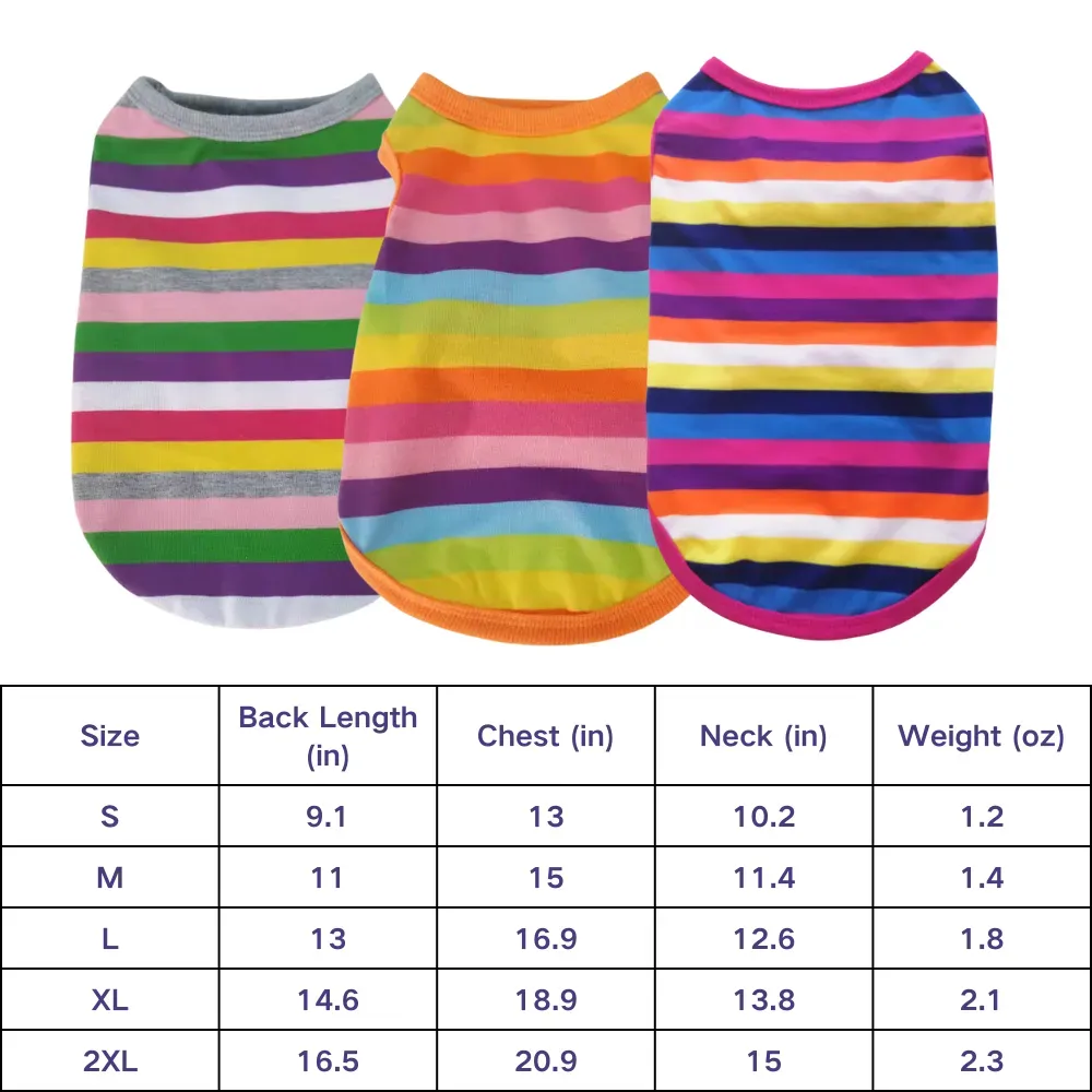 Breathable Colorful Rainbow Vest for Dogs and Cats (6) Ideal for both dogs and cats, this vibrant vest adds a fun touch to any outfit.