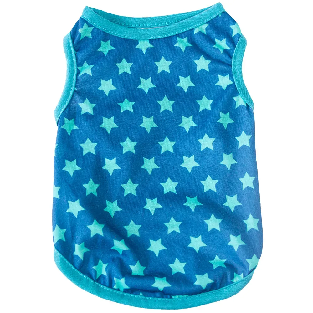 Summer Lightweight Stripe and Star Pet Vest for Dogs (17) High-quality, breathable fabric helps regulate body temperature.
