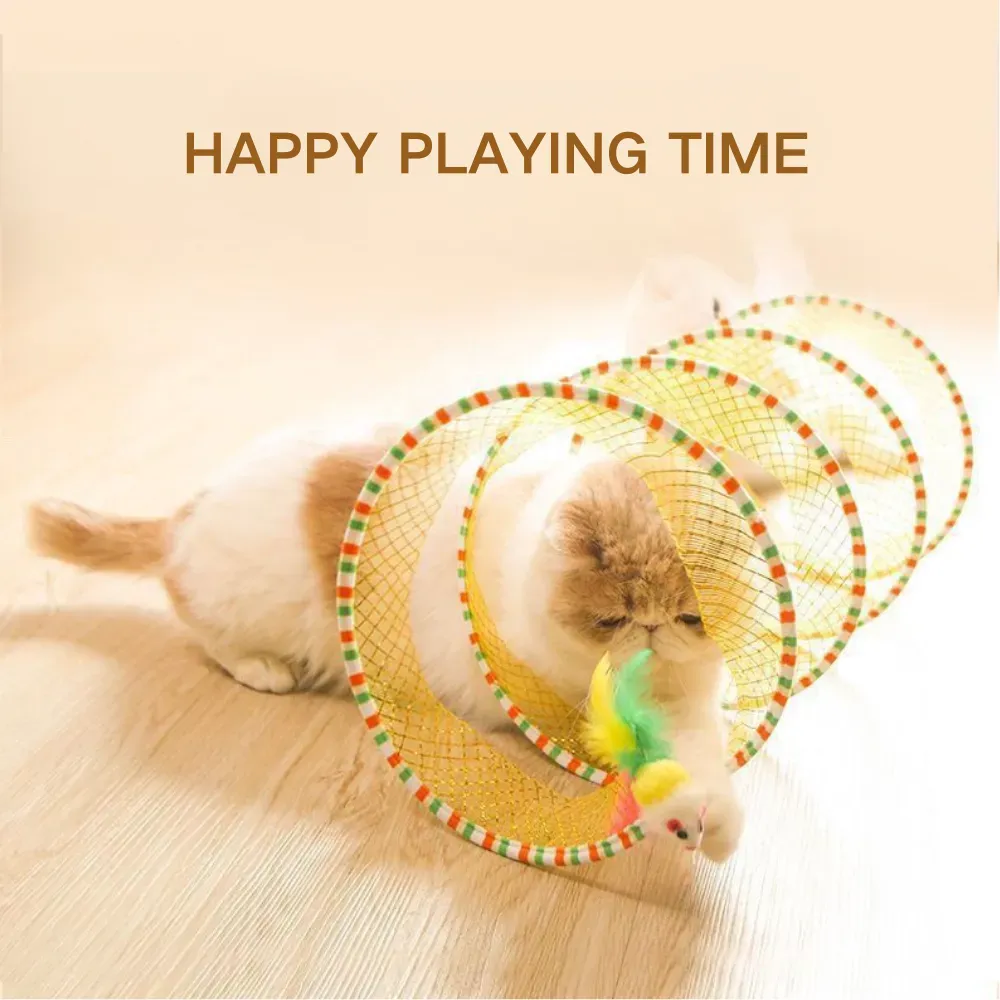 S-Shape Patchwork Design Cat Tunnel Toy