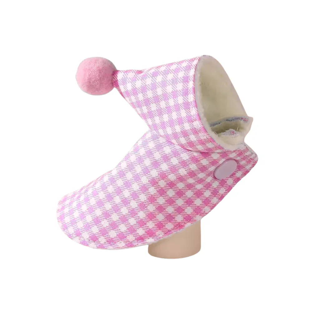 Warm Hooded Plaid Cloak Jacket for Birds