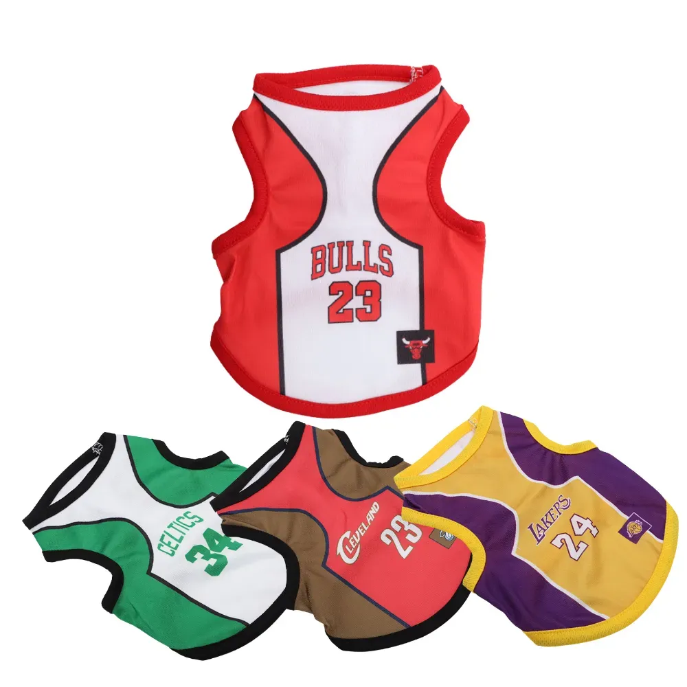 Summer Sports Vest Basketball Shirt for Dogs (6) High-performance mesh fabric for dogs to stay cool during summer activities.