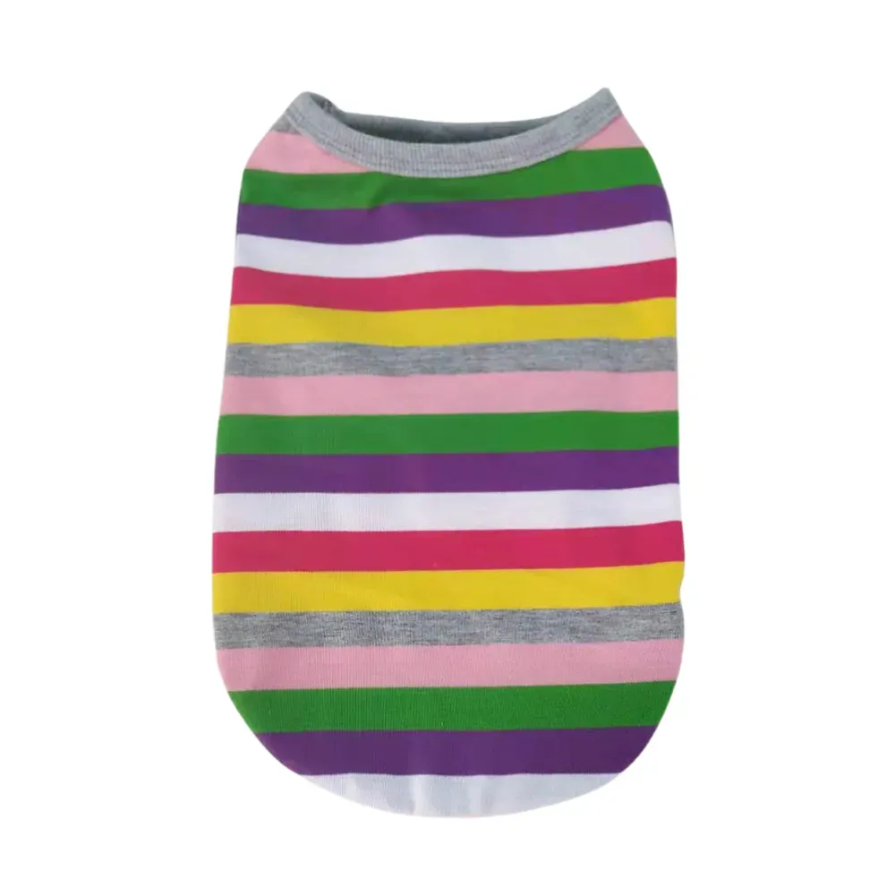 Breathable Colorful Rainbow Vest for Dogs and Cats (1) Available in multiple sizes to fit a variety of pet breeds.