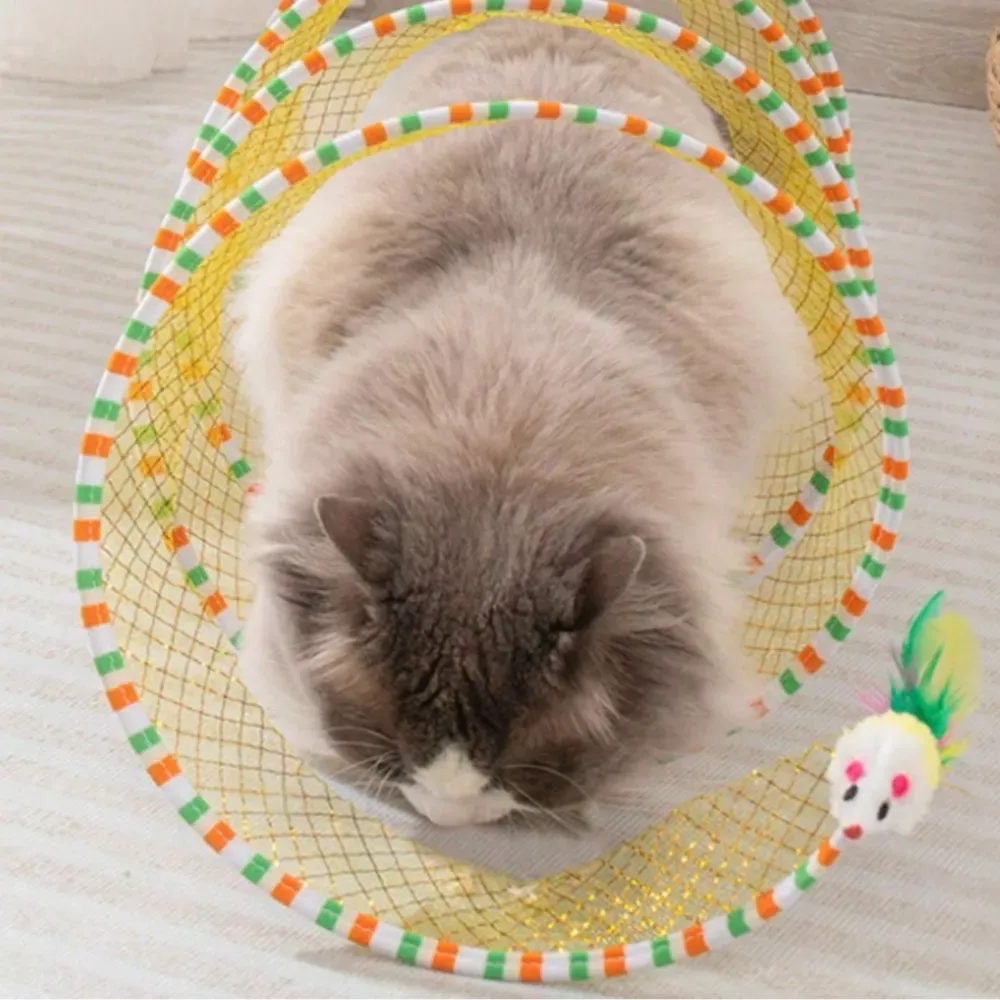 S-Shape Patchwork Design Cat Tunnel Toy