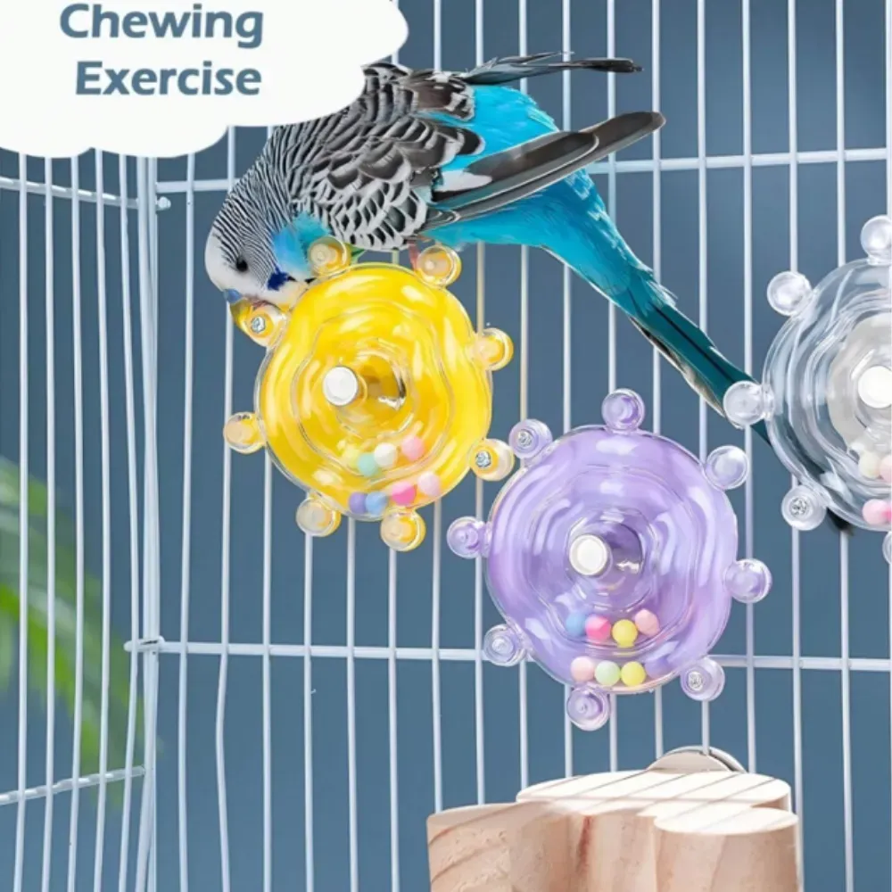 Bird Toy, Bird Bite And Decompression Toy, With Randomly Colored Beads, Multifunctional Hanging Bird Toy, Parrot Toy Spinning Bird Toy with Randomly Colored Beads