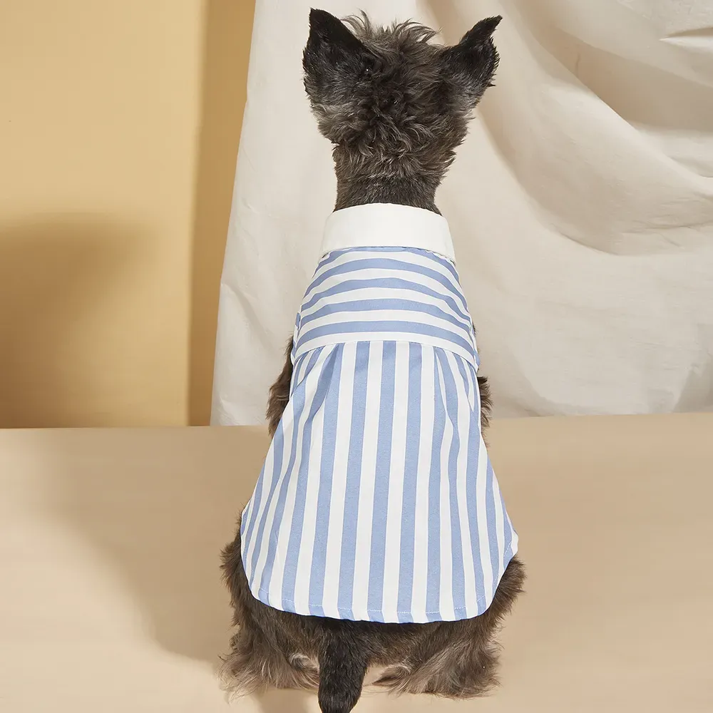 Summer Casual Stripe Pet Shirt for Dogs and Cats (7) Perfect for warmer seasons, providing comfort without excess bulk.