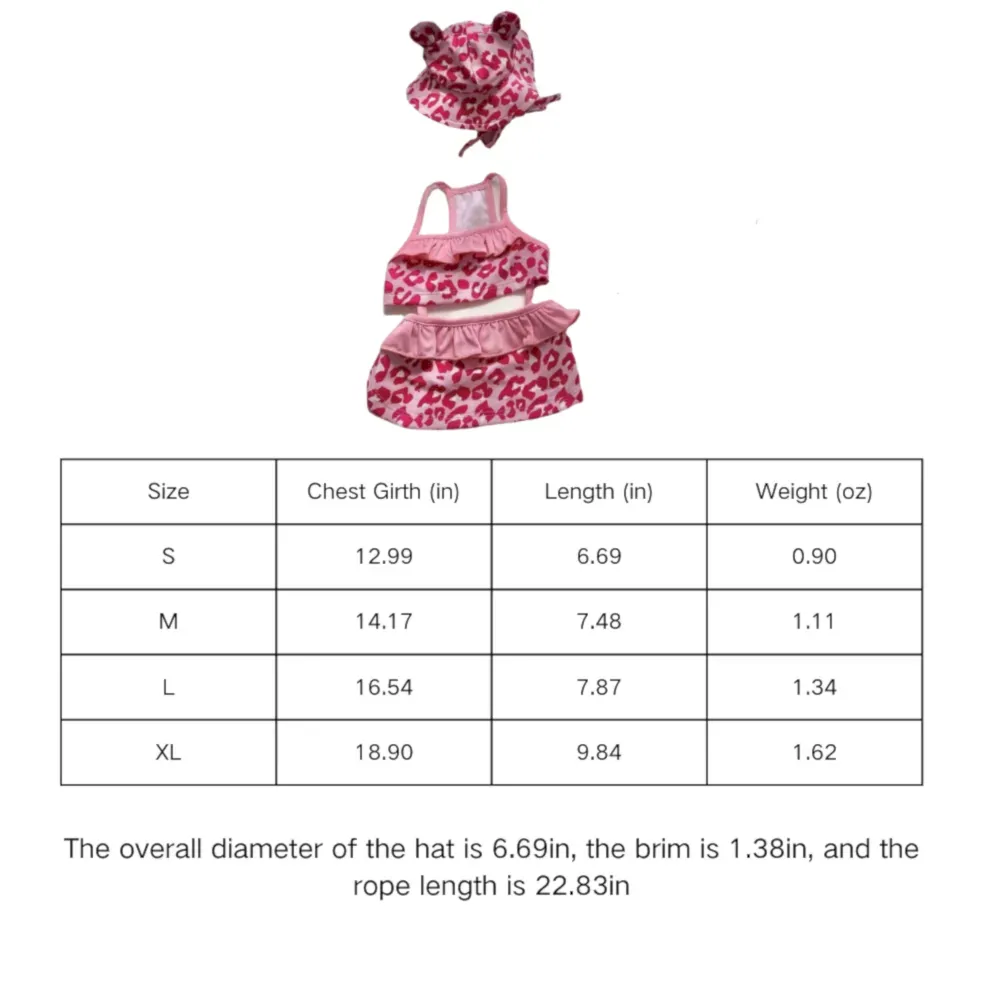 Leopard print dog swimsuit size