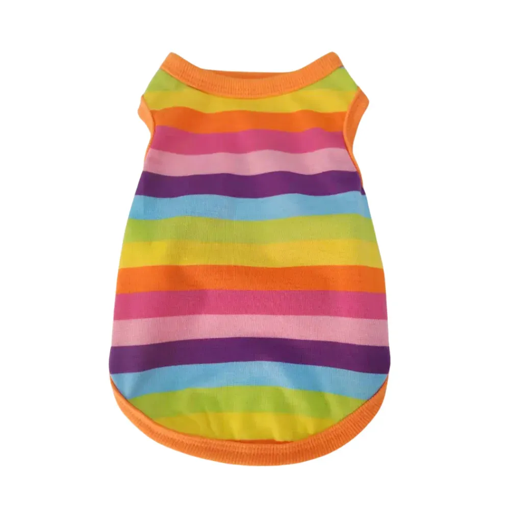 Breathable Colorful Rainbow Vest for Dogs and Cats (2) Light and comfortable, perfect for everyday wear.