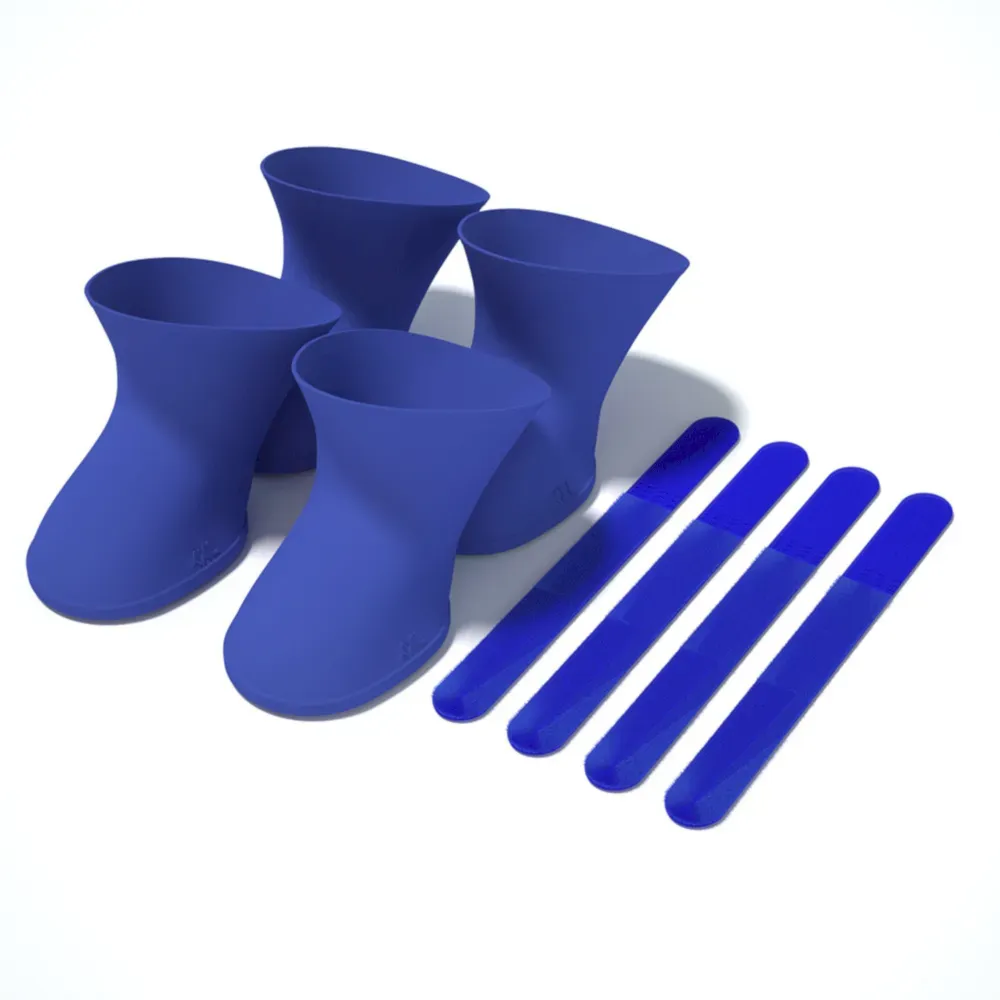 blue silicone pet rain booties