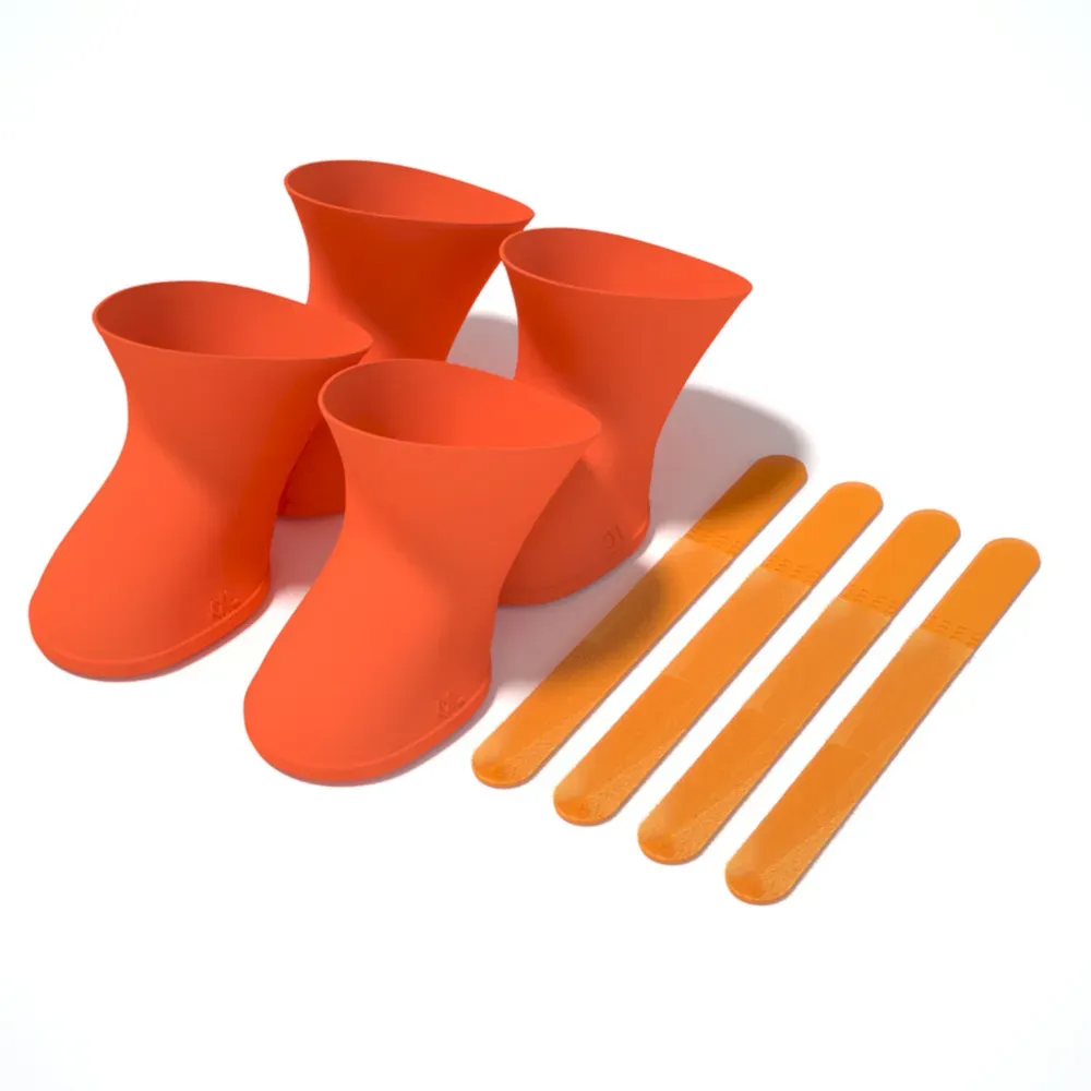 orange silicone pet rain booties