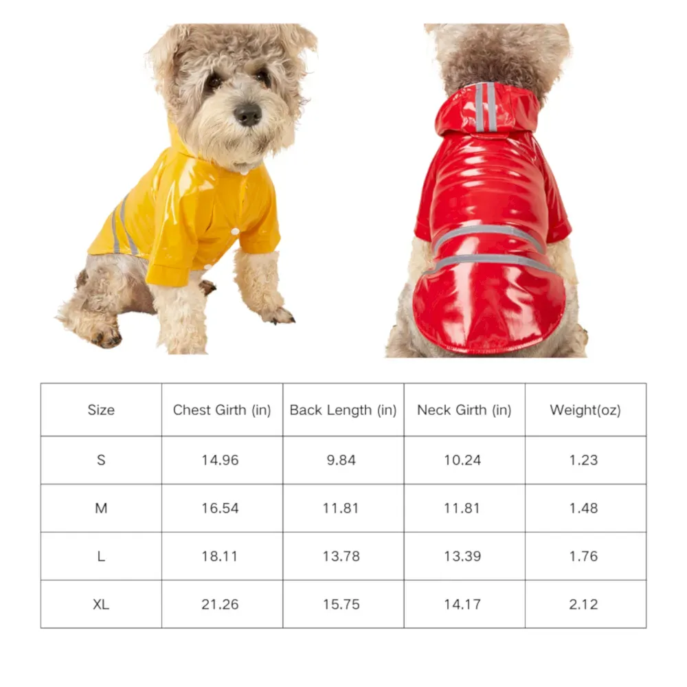 PU dog raincoat size