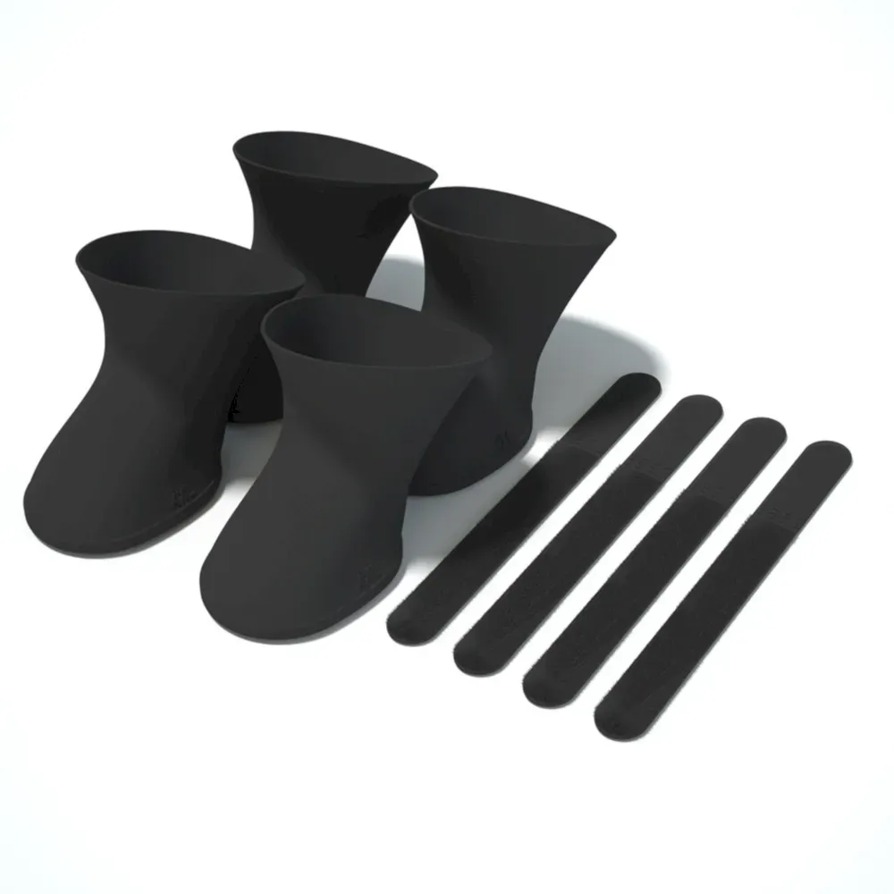 black silicone pet rain booties