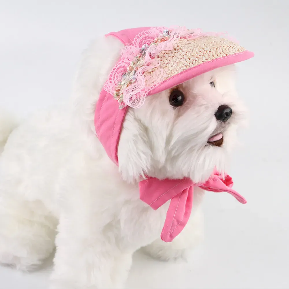 Pet Hat for Summer Use Wide Brim Sun Protection