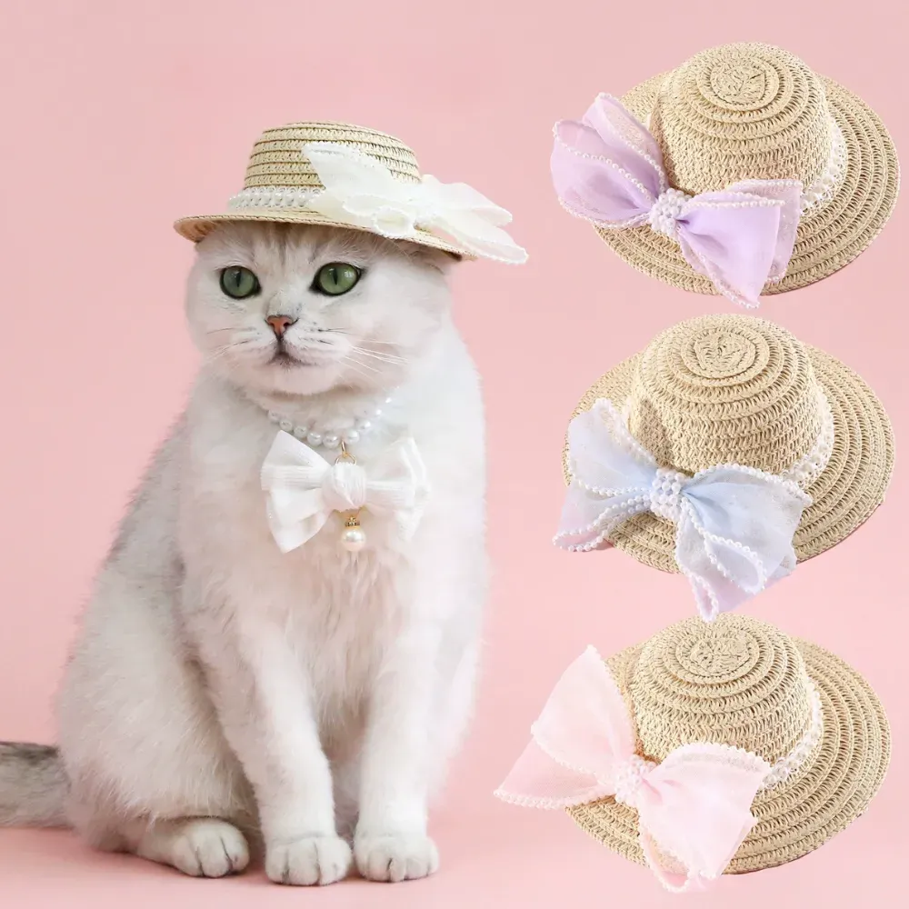 Sun protection pet hat Adjustable dog sun hat