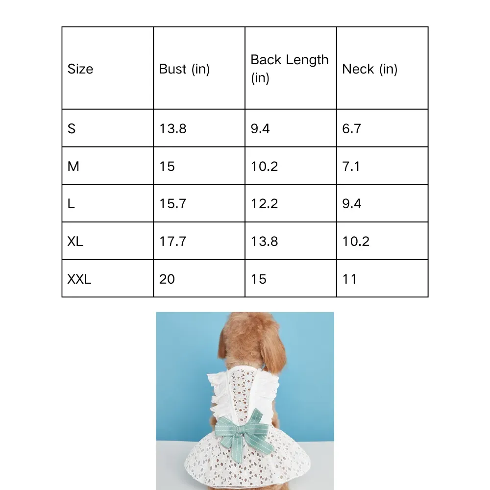 Featuring a delicate bow knot and a flowing skirt, this dress brings a regal and elegant look to any pet’s wardrobe.