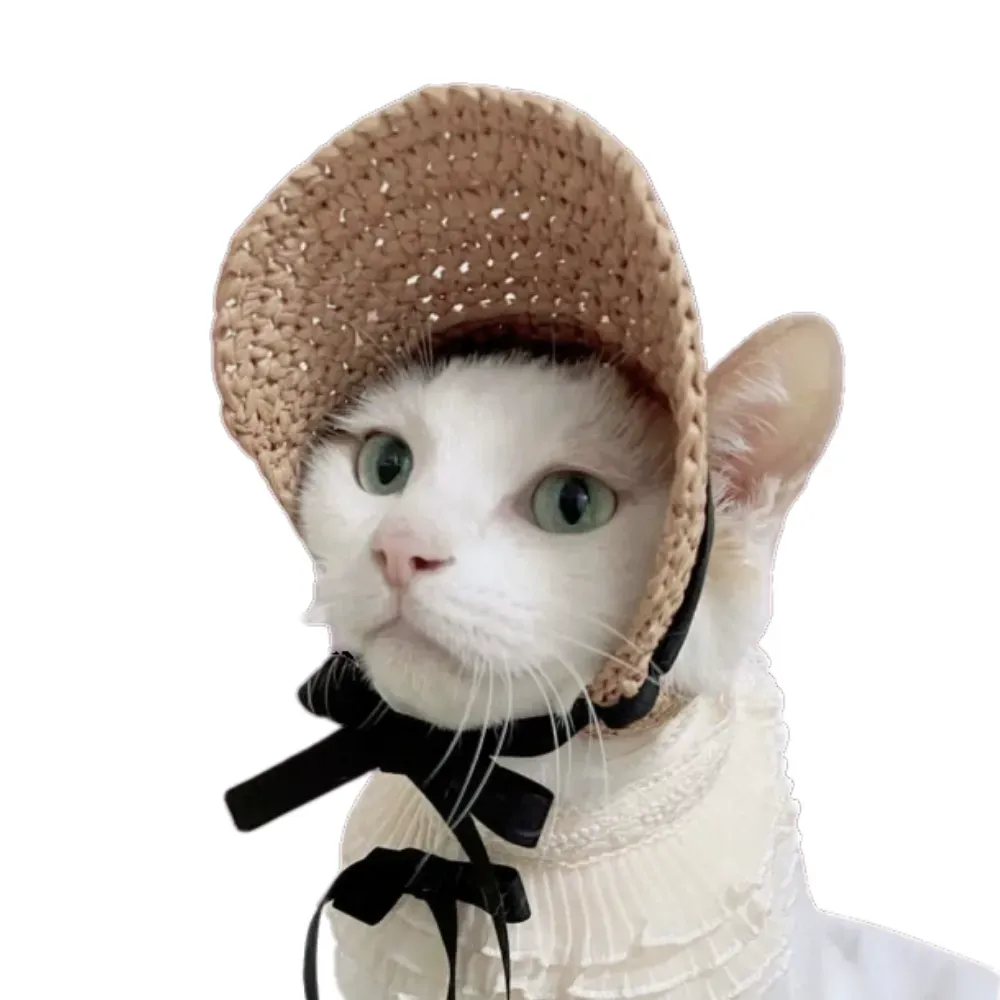 Dog and cat summer accessories Beach pet hat