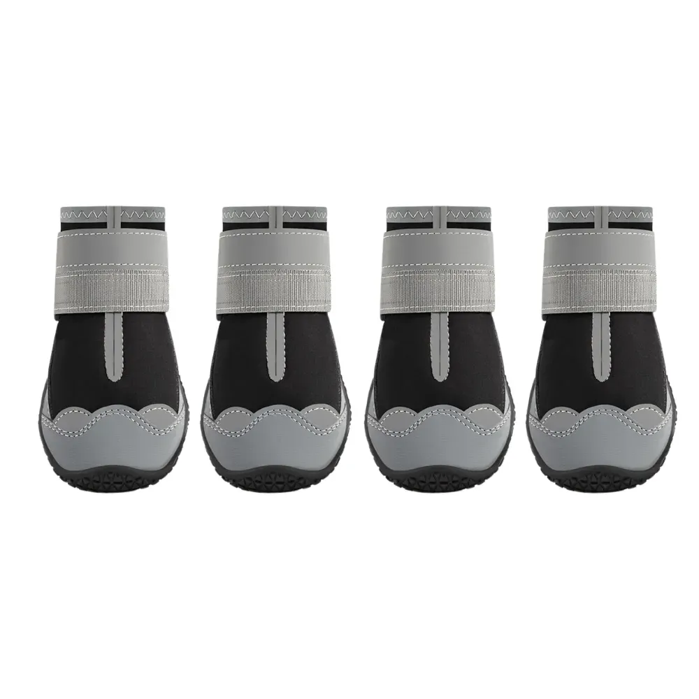 Dog shoes with reflective strips
