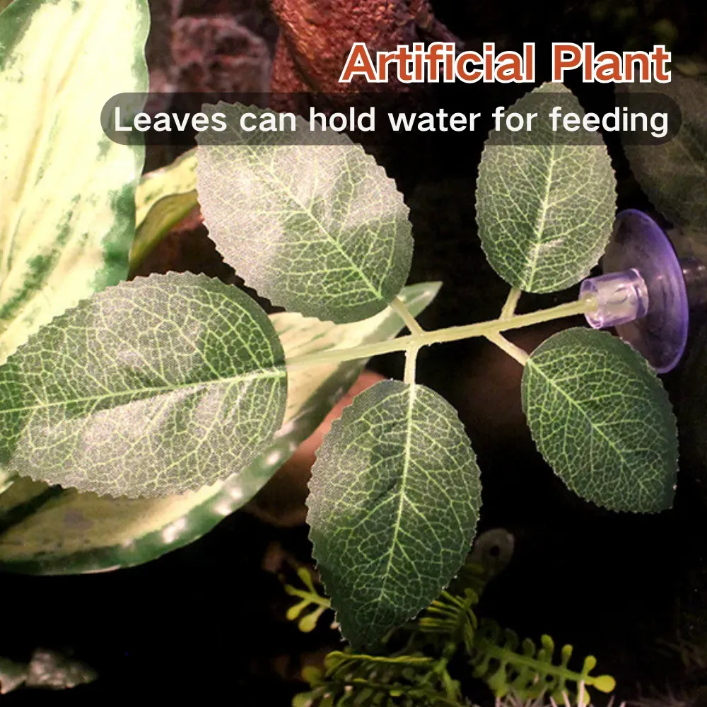Reptile-friendly artificial leaves that mimic real plants