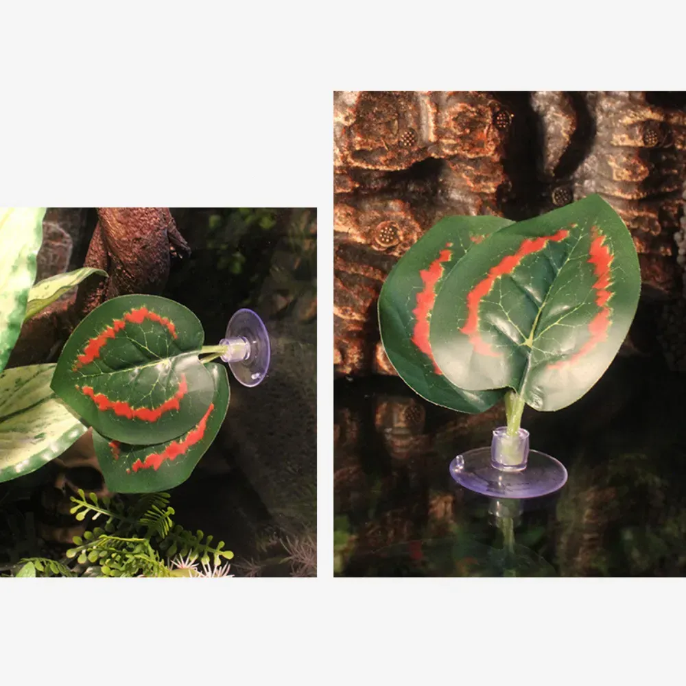 Imitation jungle leaves for a stress-free reptile habitat