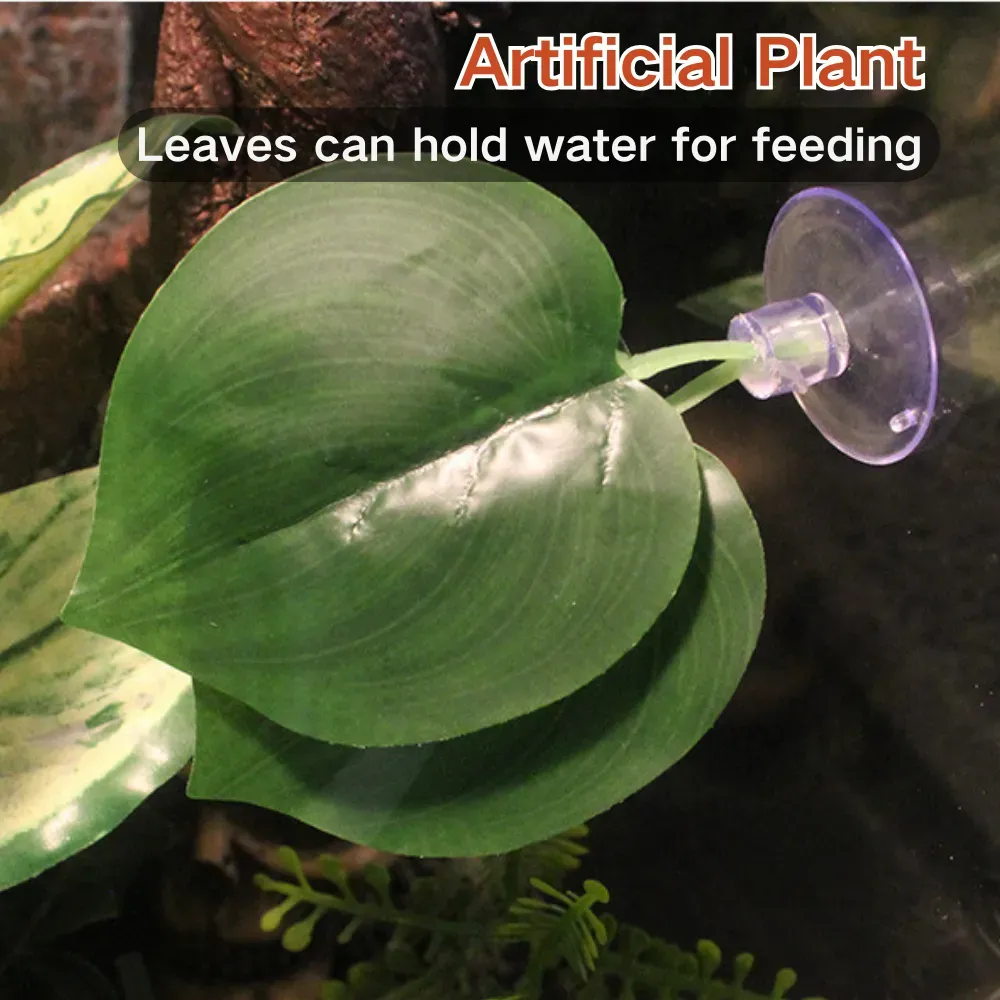 Realistic reptile habitat plants for a naturalistic look、 (4) Durable, flexible leaves for long-lasting use in terrariums