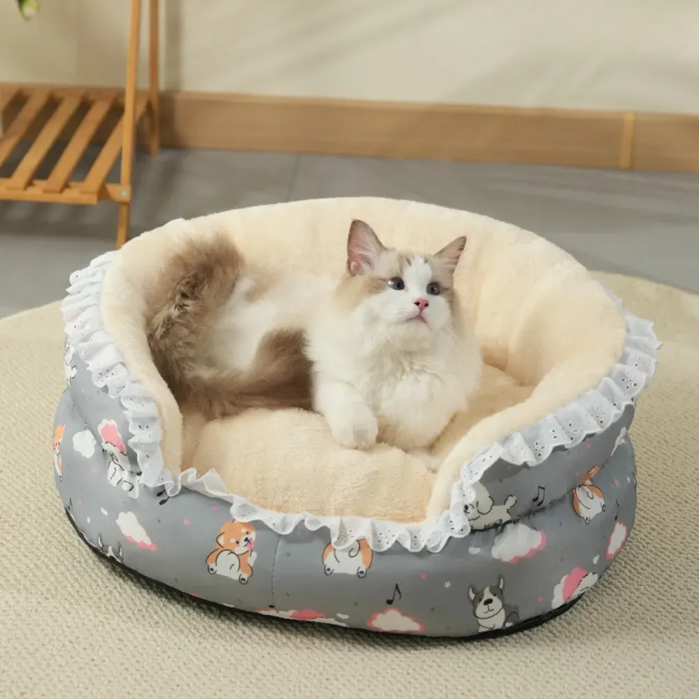 Durable and cozy pet bed with reinforced stitching