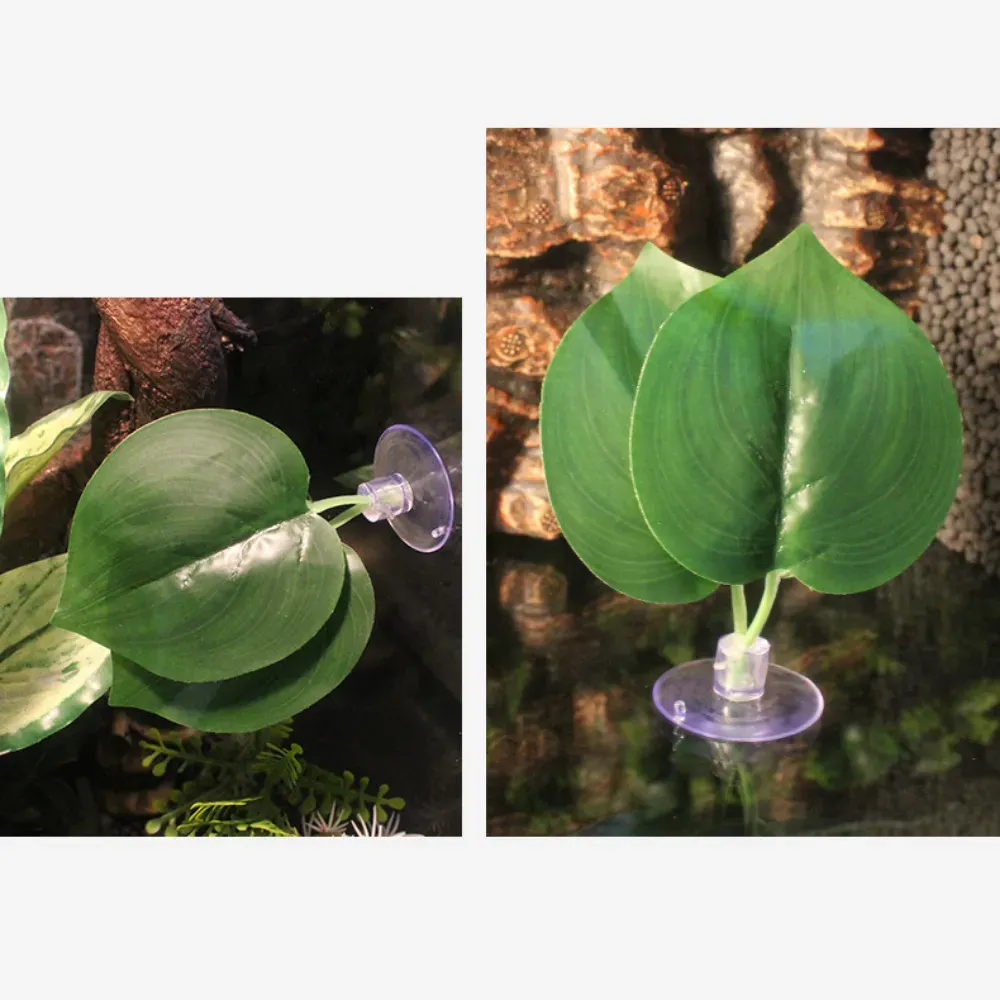 Realistic reptile habitat plants for a naturalistic look、 (2) Enhances terrarium aesthetics with vibrant greenery