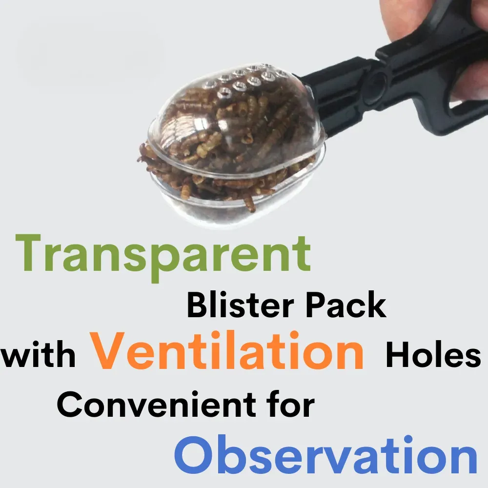 Lightweight tweezers for catching crickets, roaches, and worms