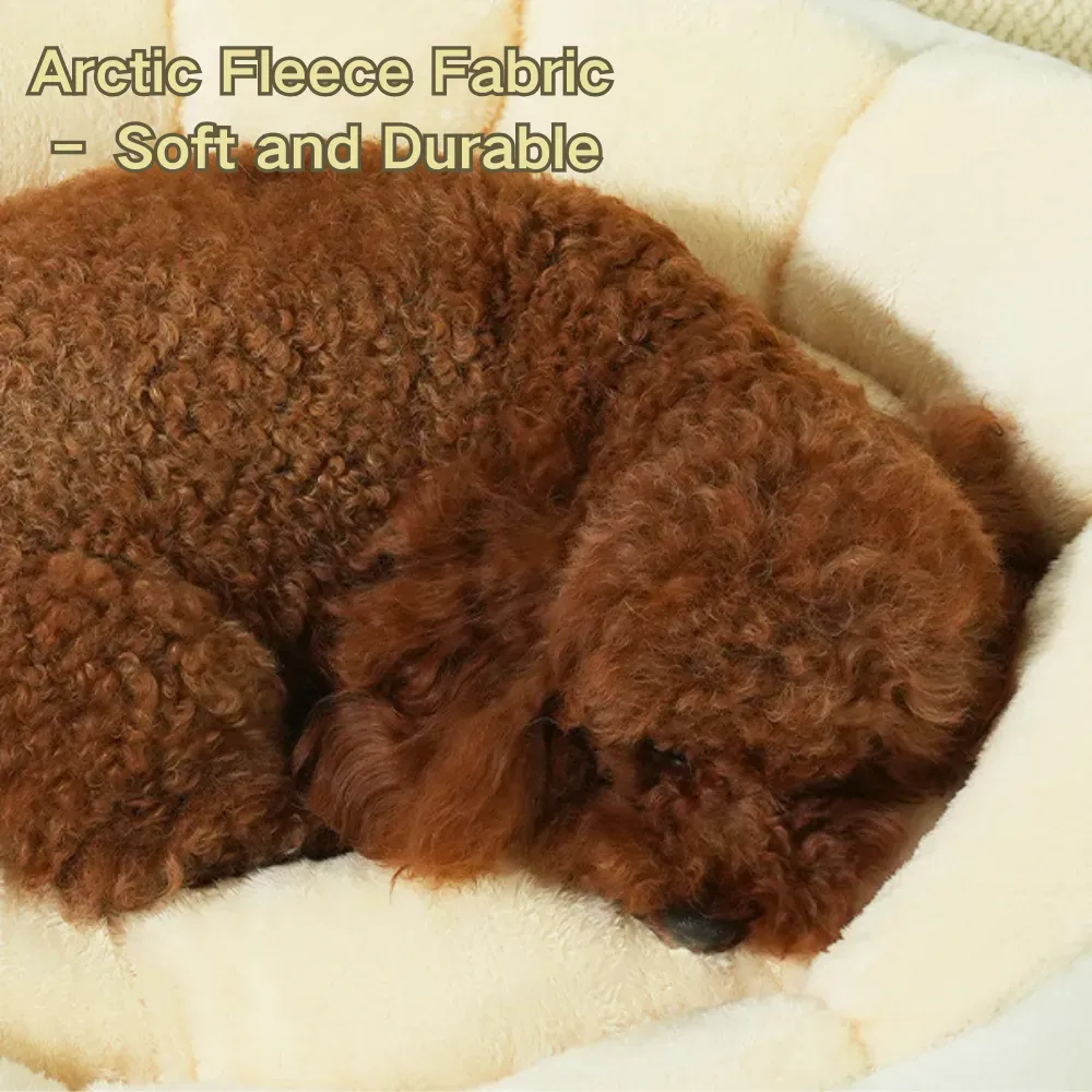 Cozy banana-shaped pet bed with plush fabric for ultimate comfort (1) Removable cushion design for easy cleaning and maintenance