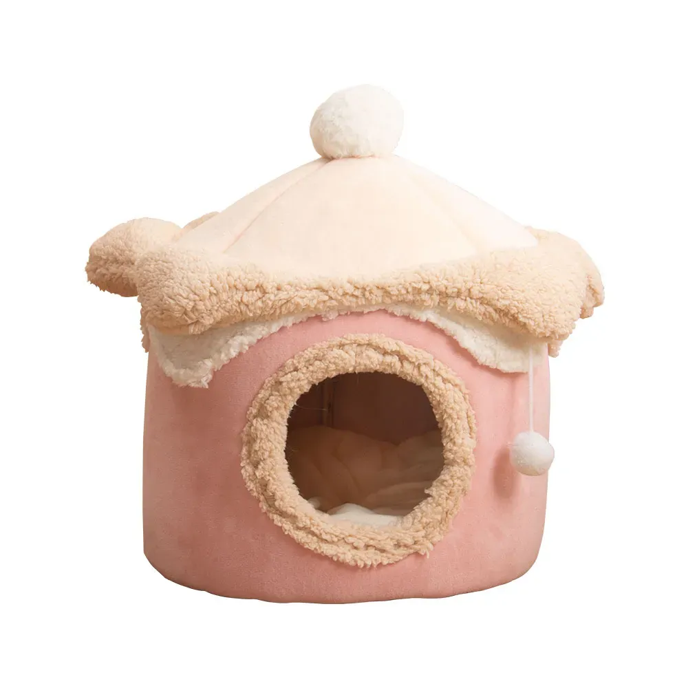 Adorable ice cream-shaped pet bed for dogs and cats (2) Semi-enclosed design offers warmth and security
