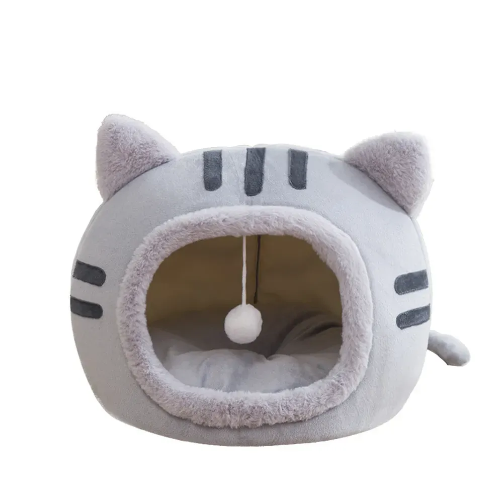 Adorable cat-shaped pet bed for dogs and cats (6) Semi-enclosed design offers enhanced warmth and security